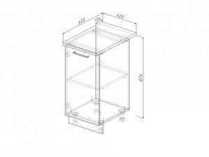 Н 40 Модуль нижний Без Столешницы МН 40 в Салехарде - salekhard.magazin-mebel74.ru | фото