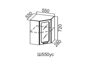 Ш550ус/720 Шкаф навесной 550/720 (угловой со стеклом) в Салехарде - salekhard.magazin-mebel74.ru | фото